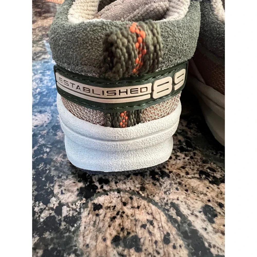 The Childrens Place Toddler Sneakers Olive Green Orange Straps Established 89